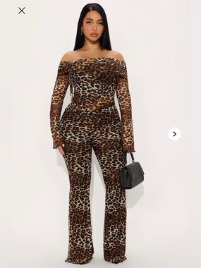Amaya 3 Piece Leopard Scarf Pant Set - Leopard